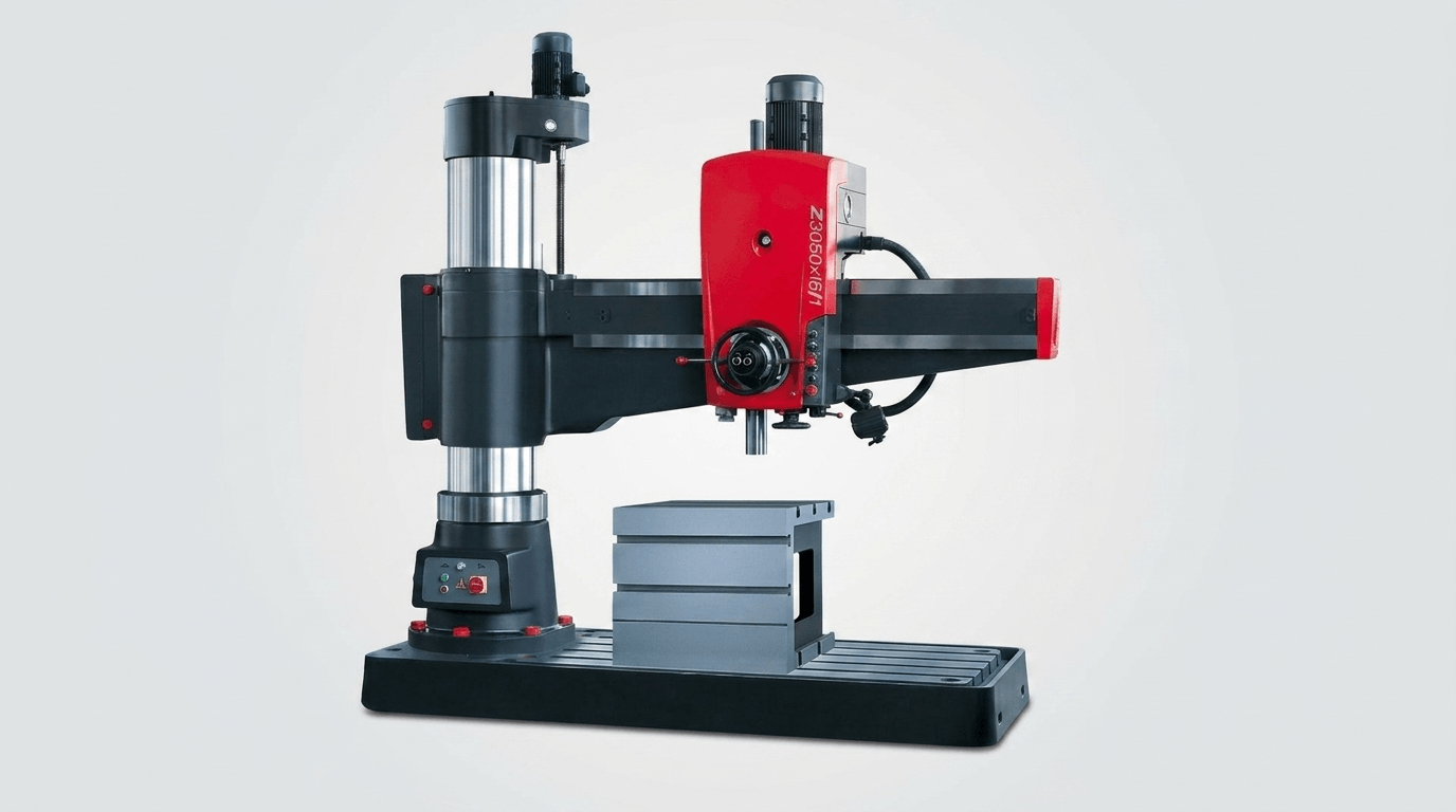 Heavy-duty radial drilling machine by MFG for flexible large-workpiece drilling operations